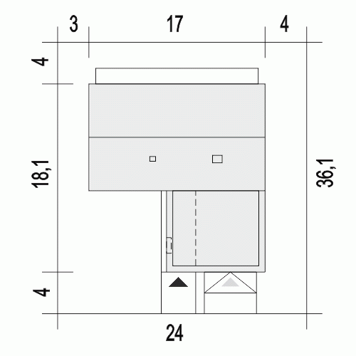 Rzut projektu Hyzop II A1 z garażem 2st. - Usytuowanie na działce