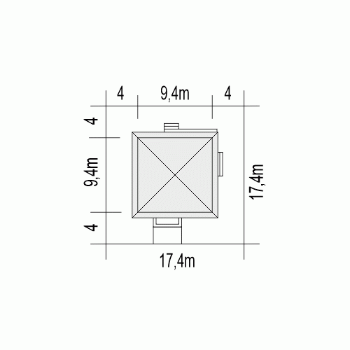 Rzut projektu Tadeusz II - Usytuowanie na działce