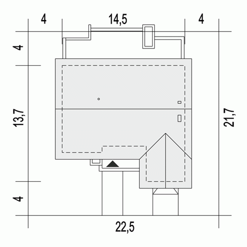 Rzut projektu Bratek V z garażem - Usytuowanie na działce