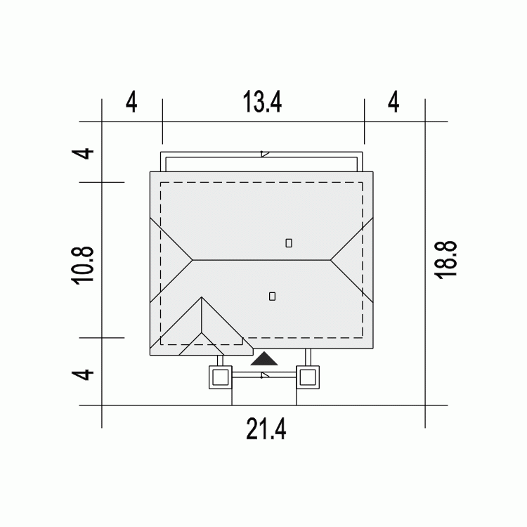 Rzut projektu Klara VI B1 - Usytuowanie na działce