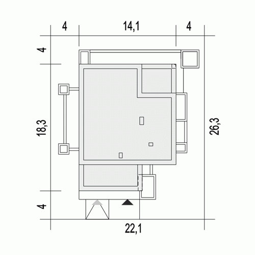 Rzut projektu Klara VII z garażem - Usytuowanie na działce