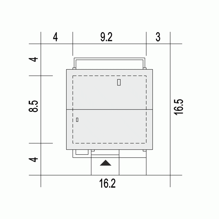 Rzut projektu Gaja z garażem - Usytuowanie na działce