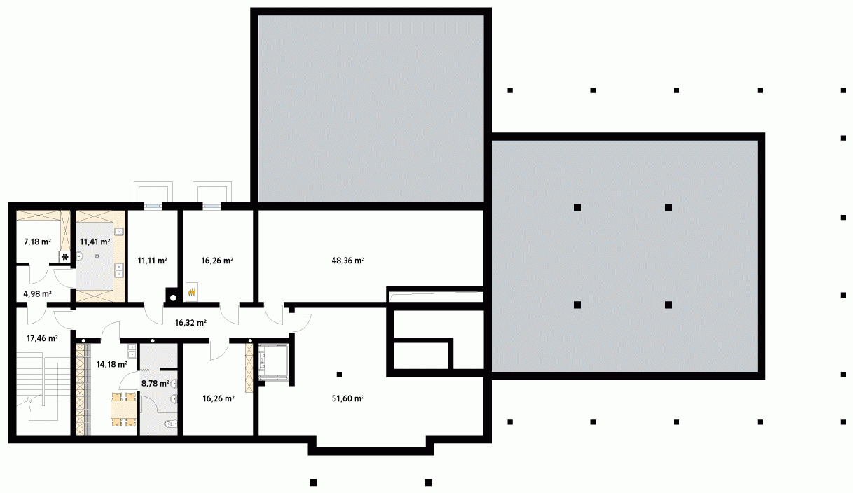 Rzut projektu Świerszcz (SL) - piwnica