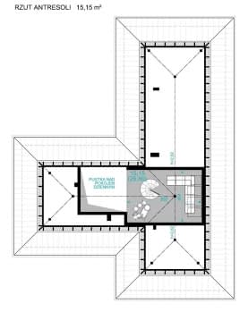 Rzut projektu Dla Melomana 3 - Rzut antresoli