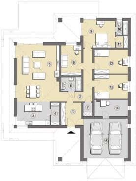 Rzut projektu Balos C - Parter