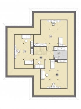 Rzut projektu Balos D - Poddasze