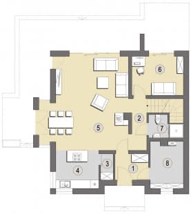 Rzut projektu Batumi E - Parter