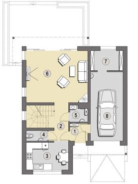 Rzut projektu Bol B - Parter