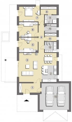 Rzut projektu Brela A - Parter