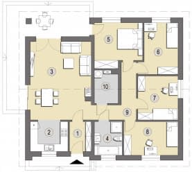 Rzut projektu Fano E - Parter