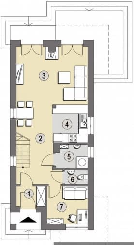 Rzut projektu Havana A - Parter
