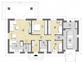 Rzut projektu Hvar B - Parter