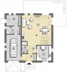 Rzut projektu Ibiza - Parter