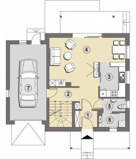 Rzut projektu Istria A - Parter