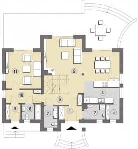 Rzut projektu Malta C - Parter