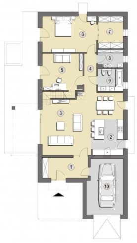 Rzut projektu Medulin B - Parter