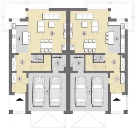 Rzut projektu Miramar B - Parter