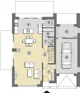 Rzut projektu Pag A - Parter