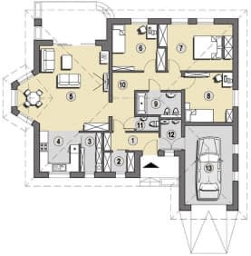 Rzut projektu Rodos - Parter