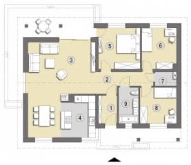 Rzut projektu Toroni A - Parter