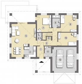 Rzut projektu Trentino C - Parter