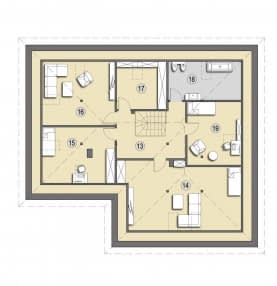 Rzut projektu Trentino C - Poddasze