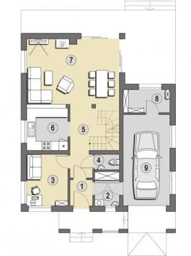 Rzut projektu Valldemossa A - Parter