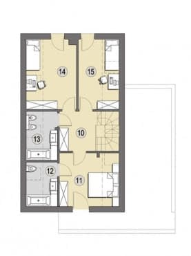 Rzut projektu Valldemossa A - Poddasze