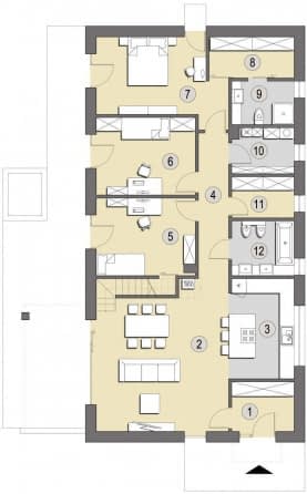 Rzut projektu Zadar C - Parter