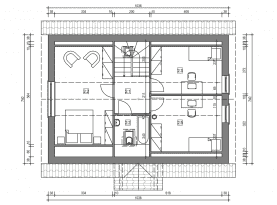 Rzut projektu domek Lipowy (020 ET) - Rzut poddasza