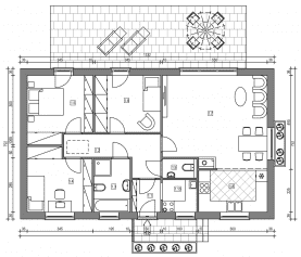 Rzut projektu domek Pani Darii (047 ES) - Rzut parteru
