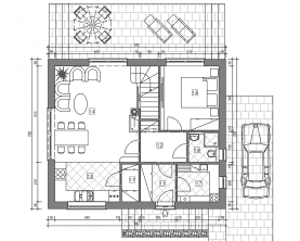 Rzut projektu domek Nieduży MINI (010 ES MINI) - Rzut parteru