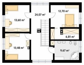 Rzut projektu Jagodowy dr-S (DR-S) - poddasze