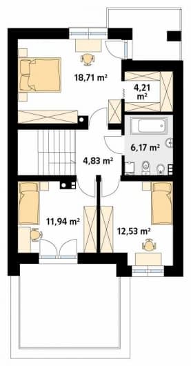 Rzut projektu Sekwoja W2 (CE) - pietro1