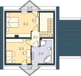 Rzut projektu Cagliari (DCP171) - Poddasze