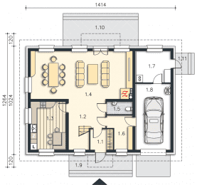 Rzut projektu Rotterdam (DCP184) - Parter