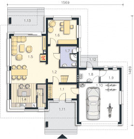 Rzut projektu Melbourne (DCP266) - Parter