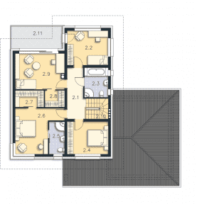 Rzut projektu Melbourne (DCP266) - Piętro