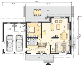 Rzut projektu Montreux (DCP276) - Parter