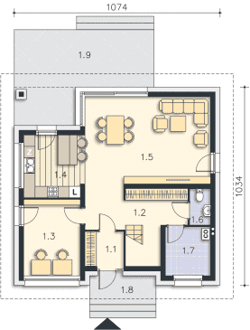 Rzut projektu Meribel (DCP327) - Parter