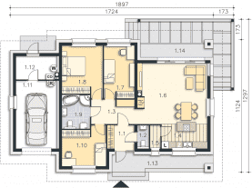 Rzut projektu Denver (DCB112) - Parter