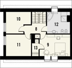 Rzut projektu Alvin 2 z garażem - Piętro