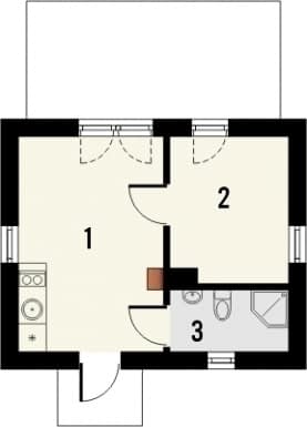 Rzut projektu Domek 4 - Parter