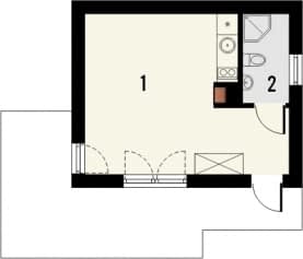 Rzut projektu Domek 5 - Parter