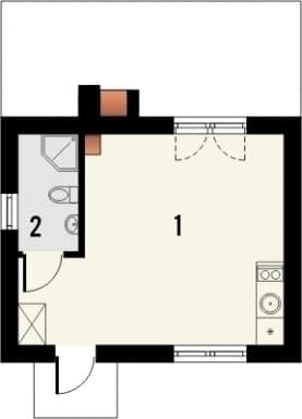 Rzut projektu Domek 7 - Parter