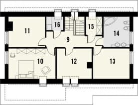 Rzut projektu Ekslibris 2 z garażem dwustanowiskowym - Piętro