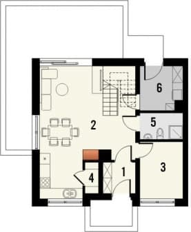 Rzut projektu Fortel 2 - Parter