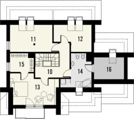 Rzut projektu Laguna 2 z garażem - Piętro