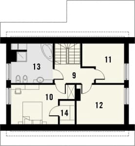 Rzut projektu Majówka z garażem - Piętro