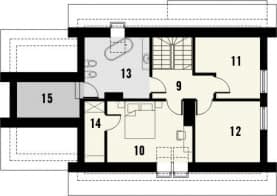 Rzut projektu Melonik z garażem - Piętro